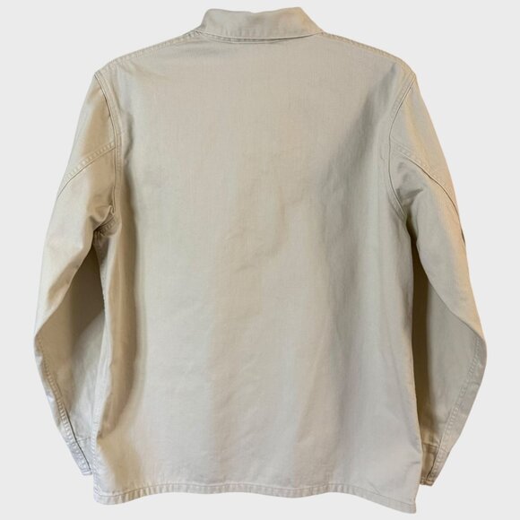 UNIQLO Denim Utility Chore Jacket Off-White Men's Large Military Field Button-Up - Picture 4 of 13